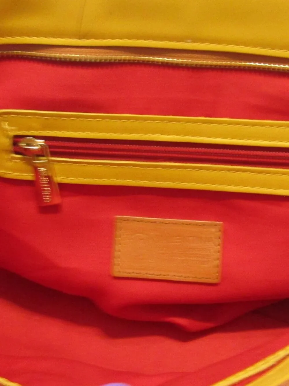 Y2K Era Vintage MUSTARD YELLOW 2-Tone TOTE BAG PURSE VALENTINA ITALIAN LEATHER